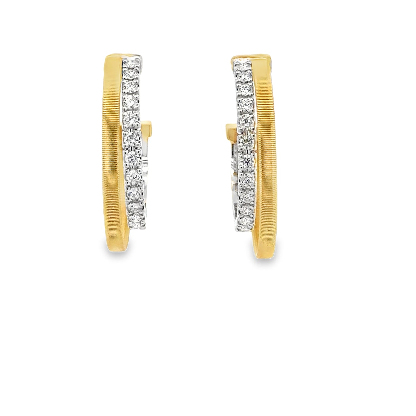 18K Yellow Gold Diamond Hoop Earrings (0.65ct)