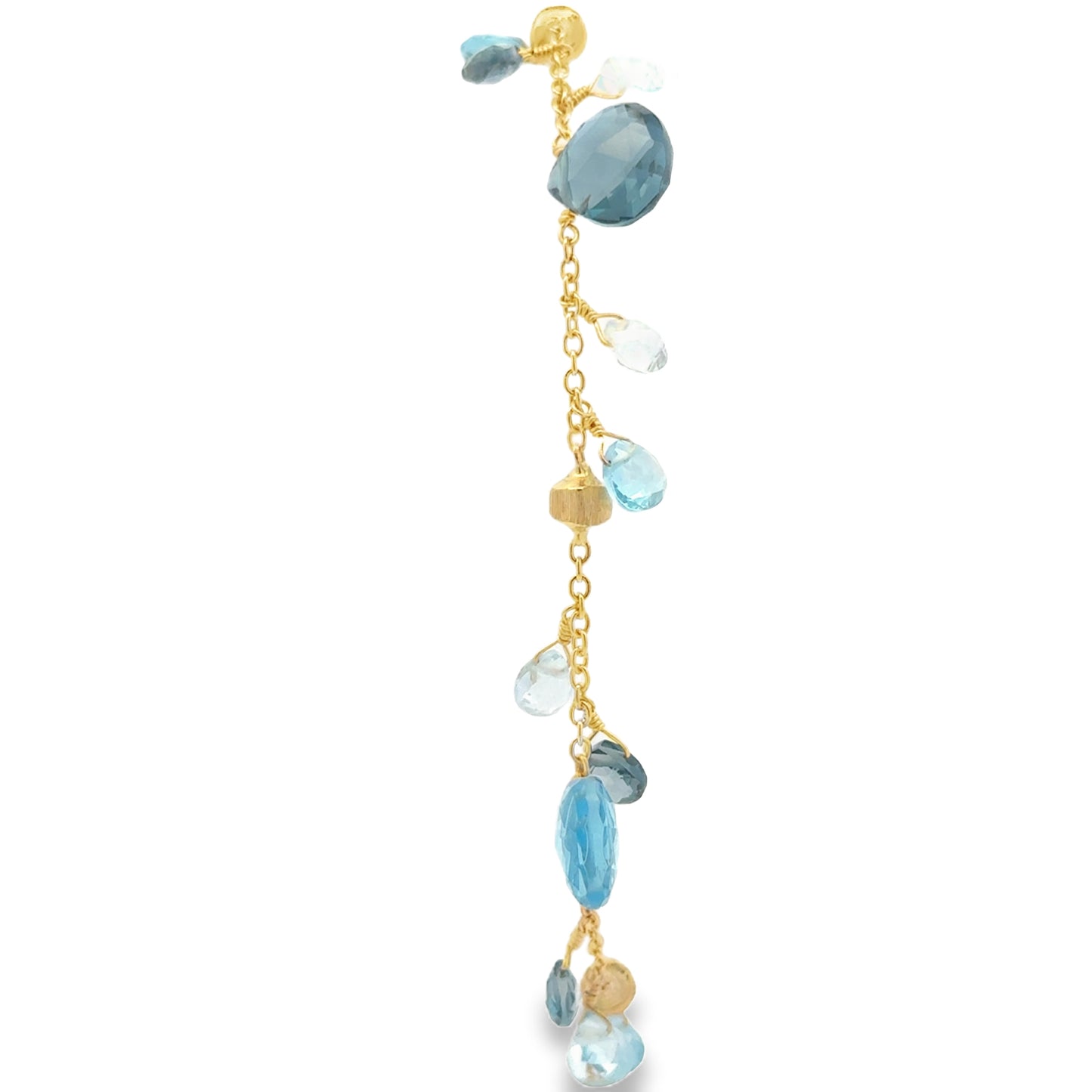 18K Yellow Gold Blue Topaz Accent Bracelet
