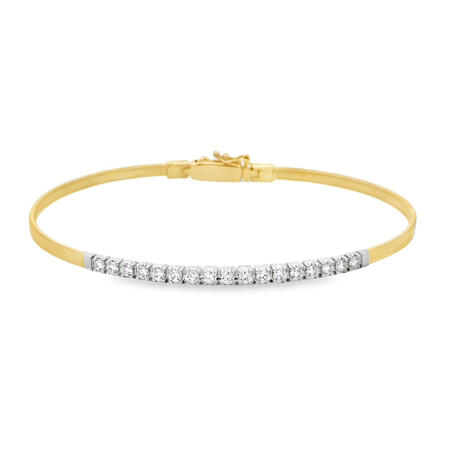 18K Yellow Gold Diamond Bangle Bracelet (0.43ct)