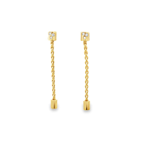 18K Yellow Gold Diamond Aria Drop Earrings (0.09ct)