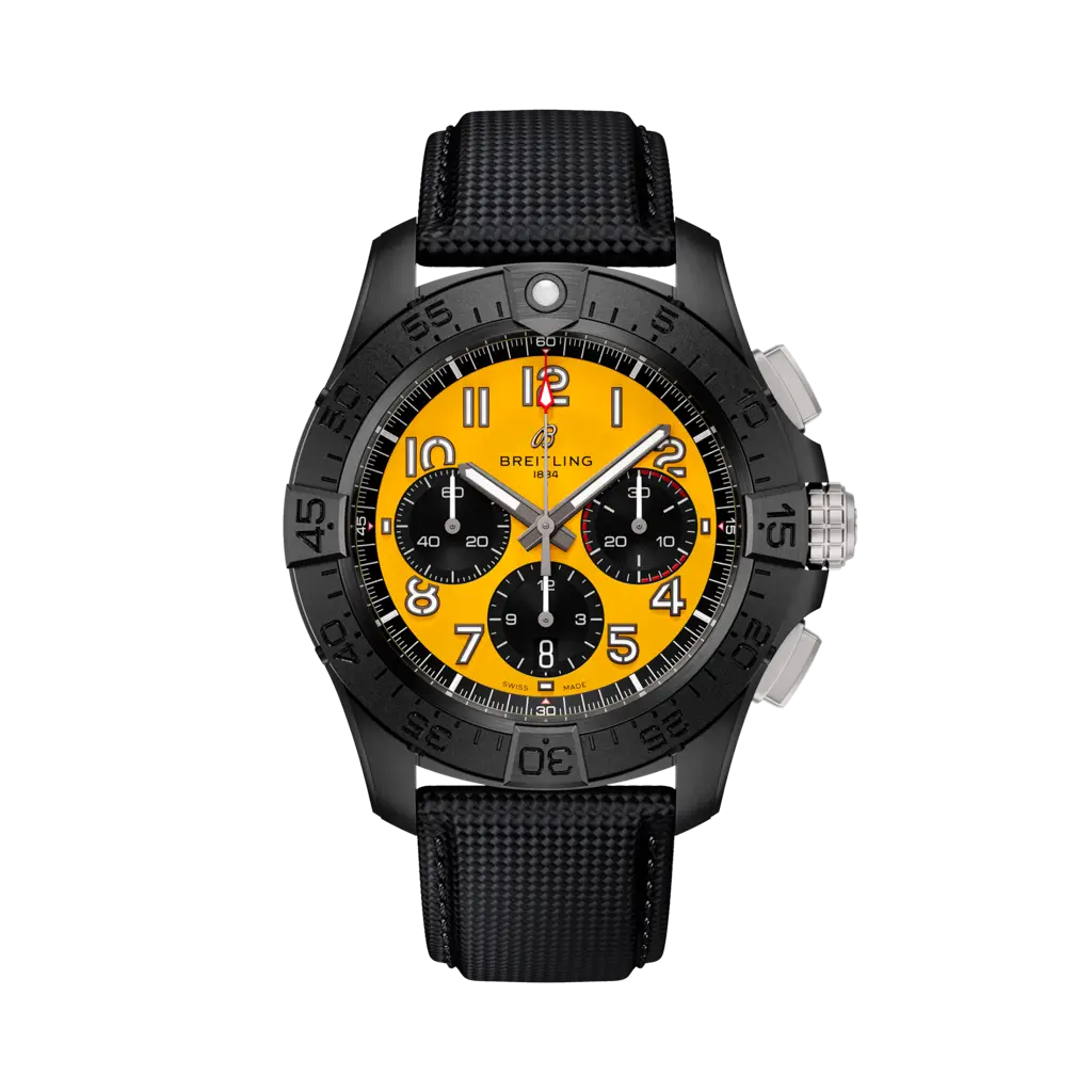 Avenger B01 Chronograph 44 Night Mission Yellow Dial Watch