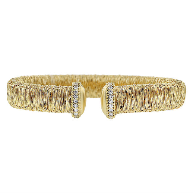 18K Yellow Gold & Titanium Diamond Cuff Bracelet (0.25ct)