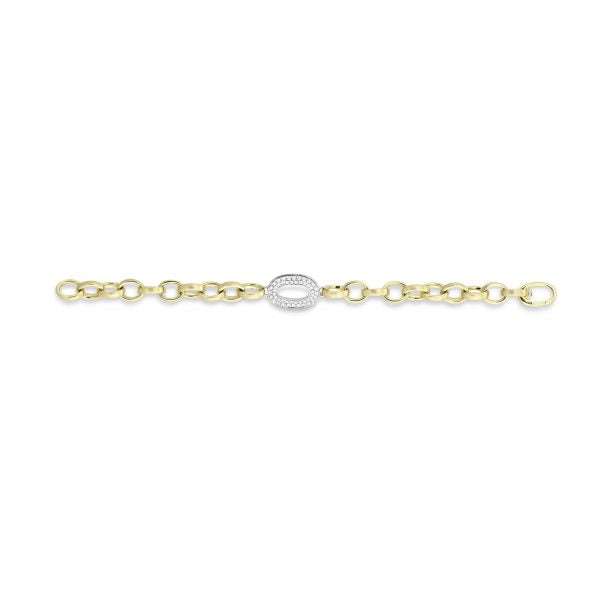 18K Yellow & White Gold Diamond Link Bracelet (0.60ct)