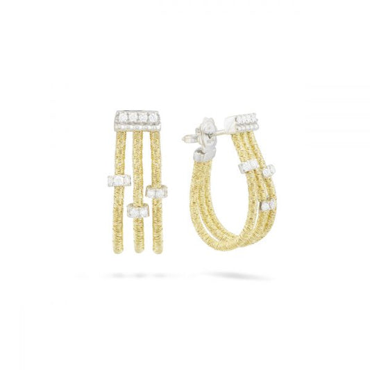 18K Yellow & White Gold Diamond Hoop Earrings (0.25ct)