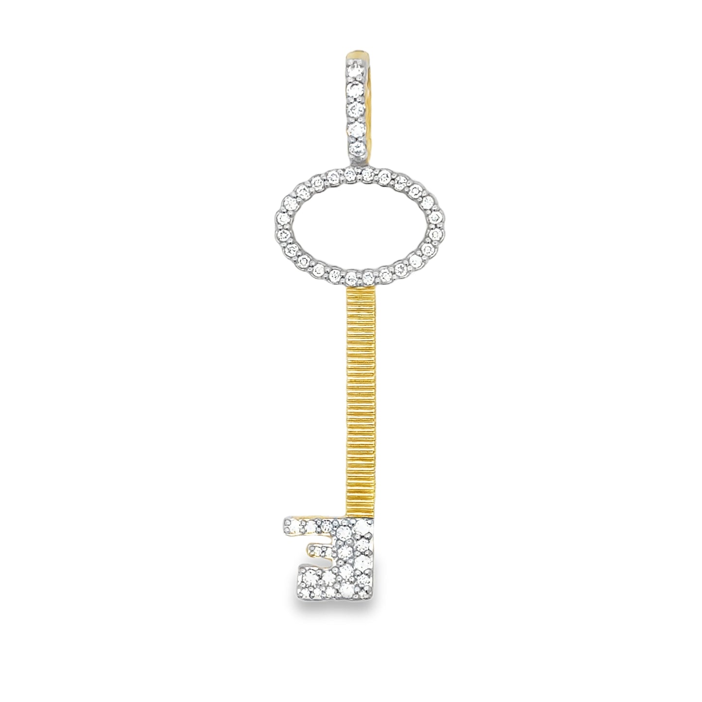 18K Yellow Gold Diamond Key Pendant (0.29ct)