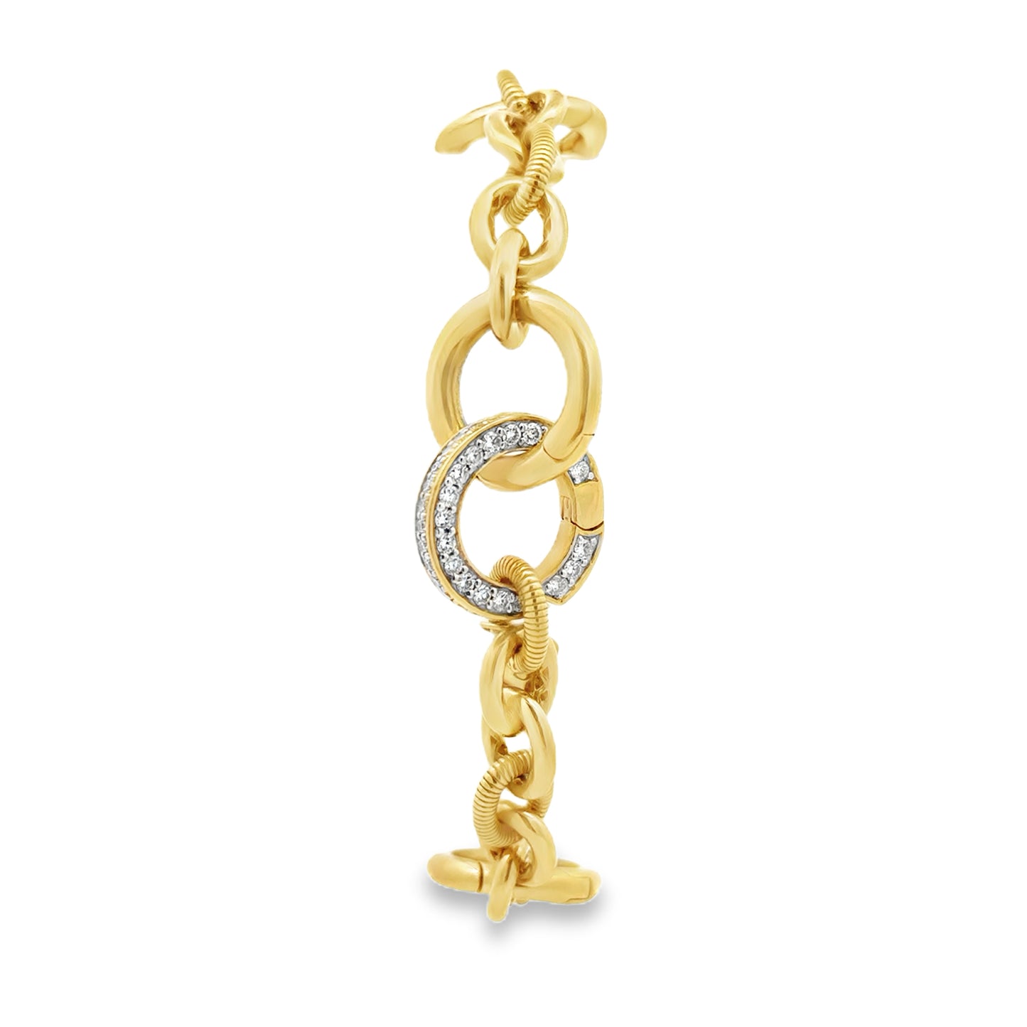18K Yellow Gold Diamond Link Bracelet (0.97ct)