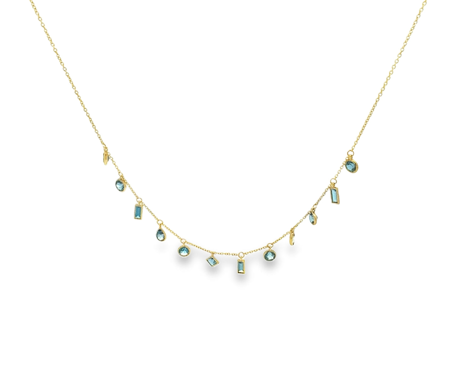 18K Yellow Gold London Blue Topaz Necklace (2.69ct)