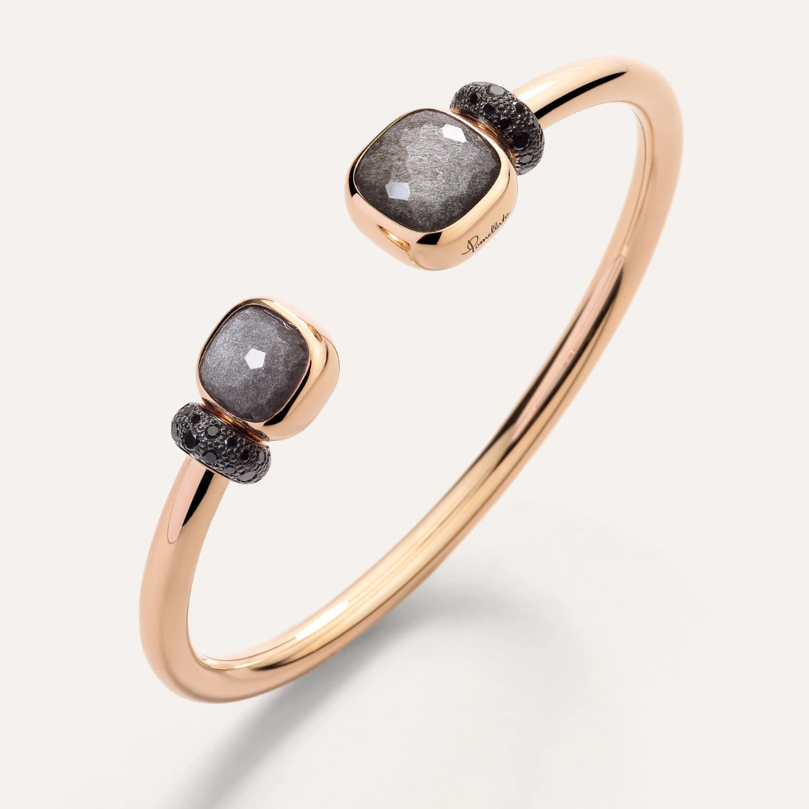 18K Rose Gold Obsidian & Black Diamond Nudo Bracelet