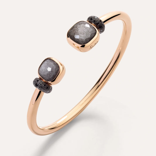 18K Rose Gold Obsidian & Black Diamond Nudo Bracelet