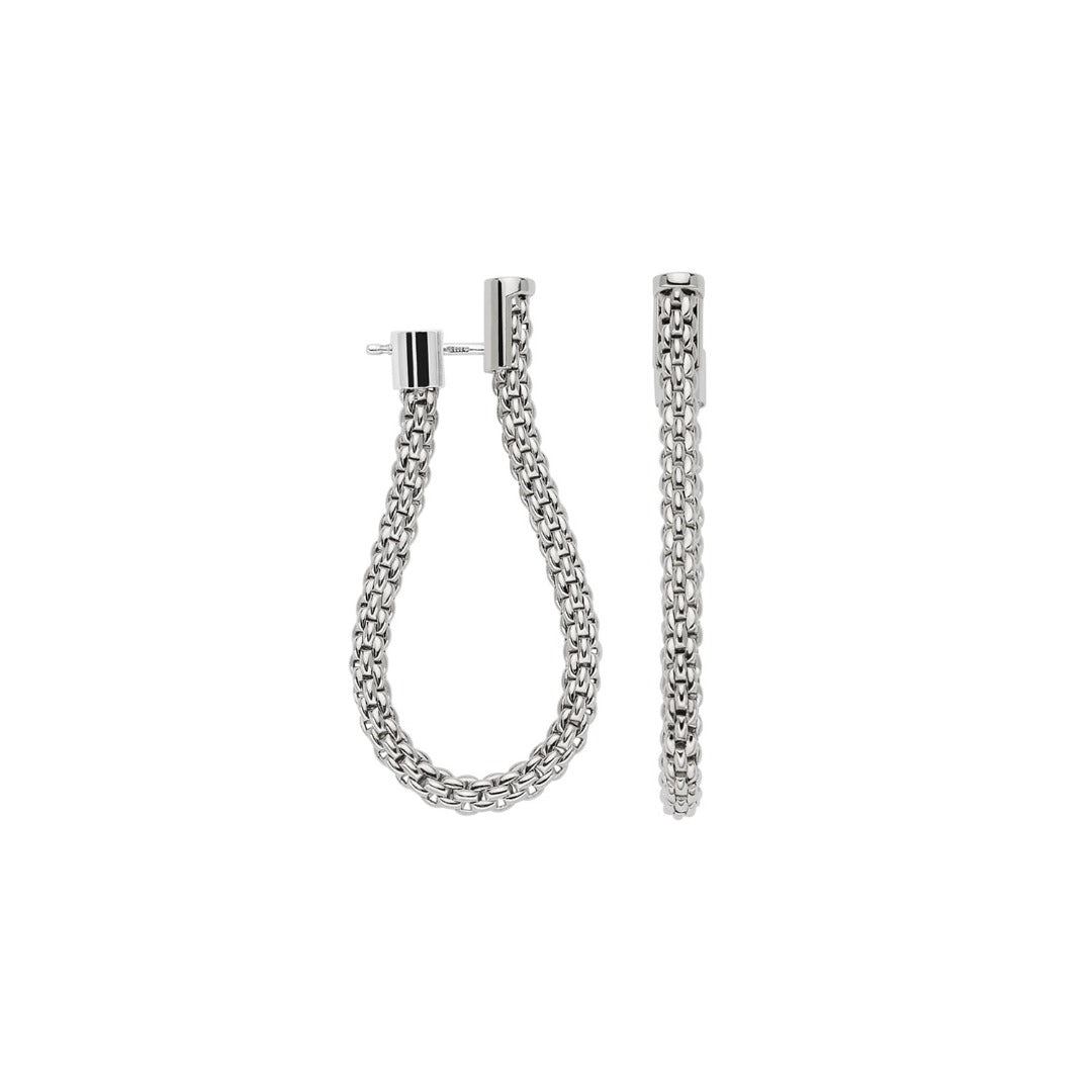 18K White Gold Hoop Earrings