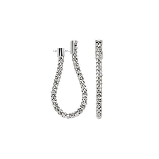 18K White Gold Hoop Earrings