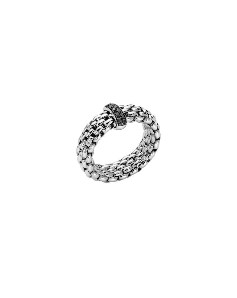 18K White Gold Black Diamond Flex'It Ring