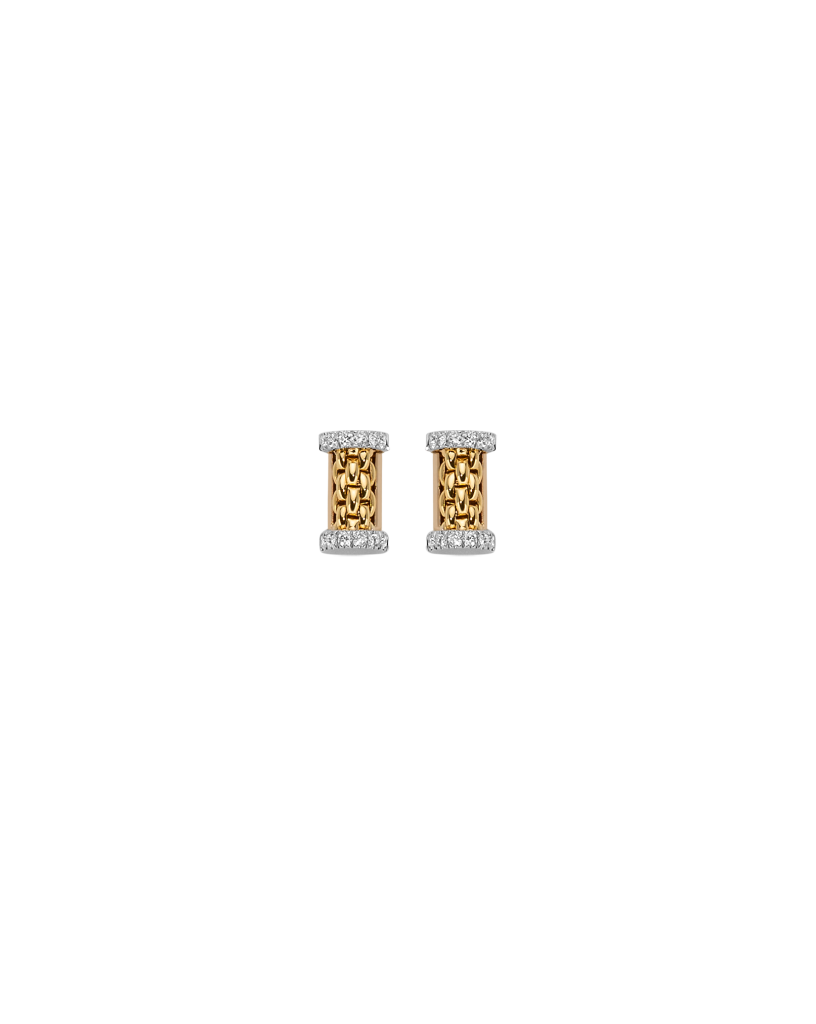 18K Yellow & White Gold Diamond Stud Earrings (0.17ct)