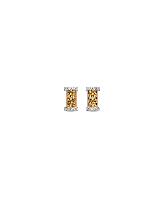18K Yellow & White Gold Diamond Stud Earrings (0.17ct)