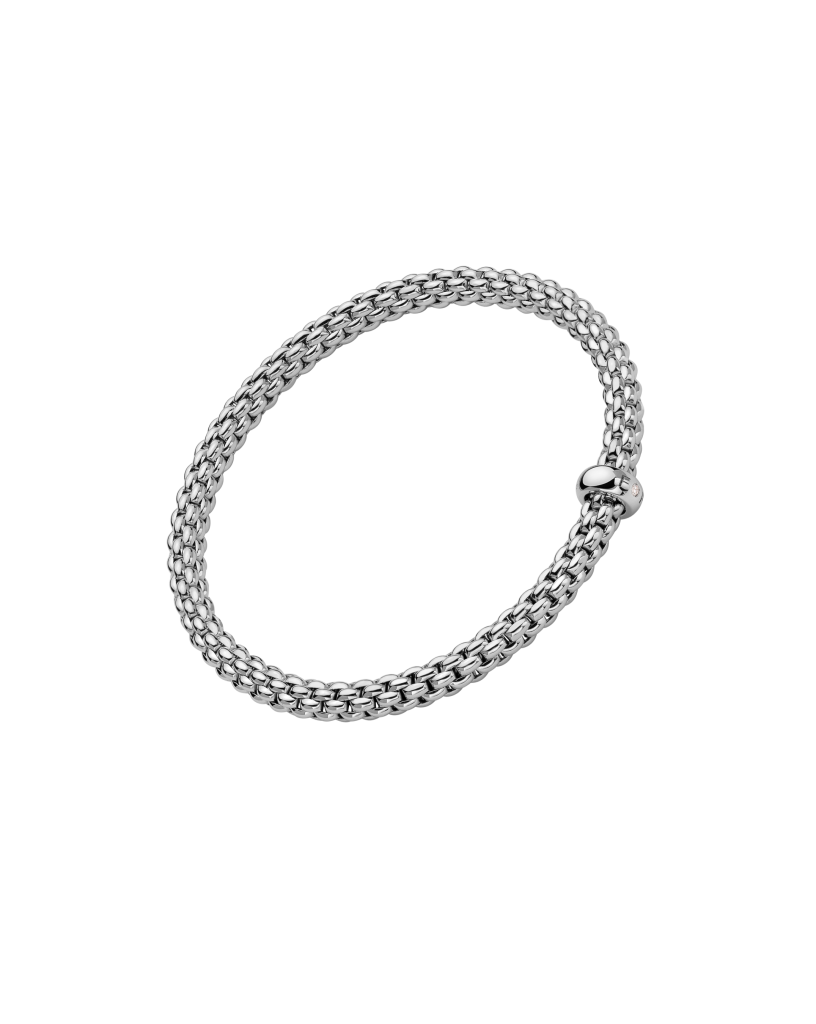 18K White Gold Diamond Flex'It Bracelet with Round Brilliant Cut Diamond