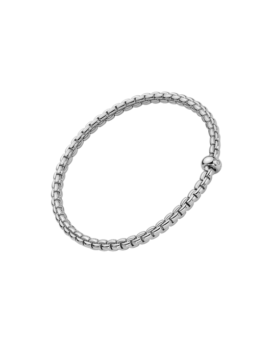 18K White Gold Diamond Bracelet with Round Brilliant Cut Diamonds