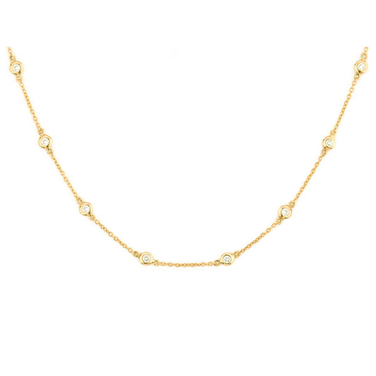18K Yellow & White Gold Provence Floating Diamonds Chain