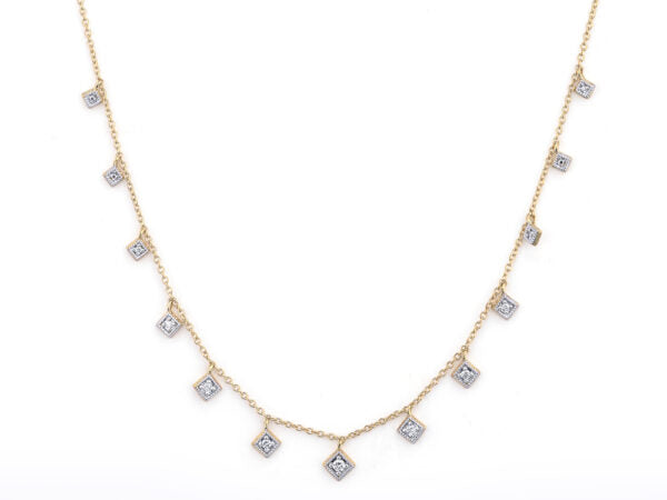 18K Yellow Gold Lisse Dancing Diamonds Kite Necklace