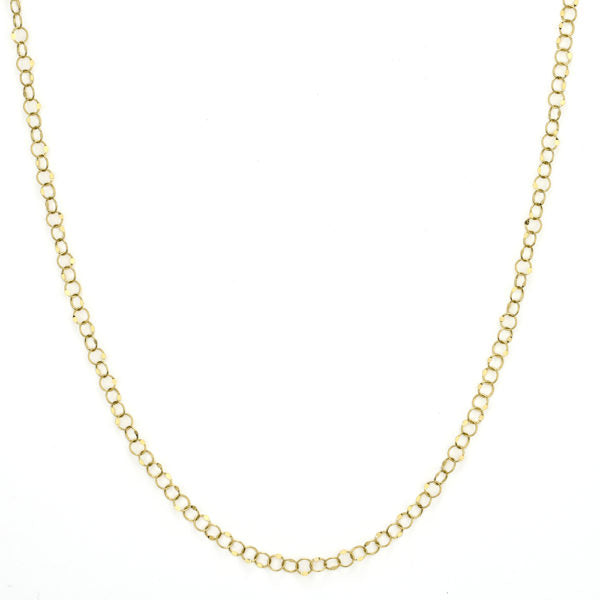 18K Yellow Gold Hammered Circle Chain
