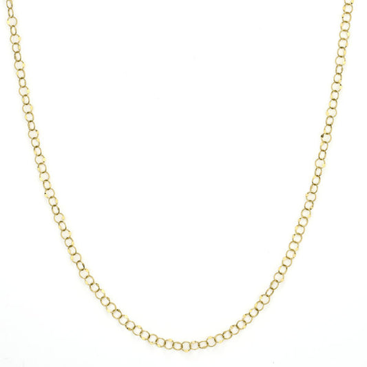 18K Yellow Gold Hammered Circle Chain