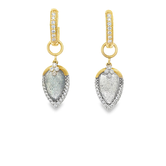 18K Yellow Gold Moonstone & Diamond Earring Charms (0.20ct)