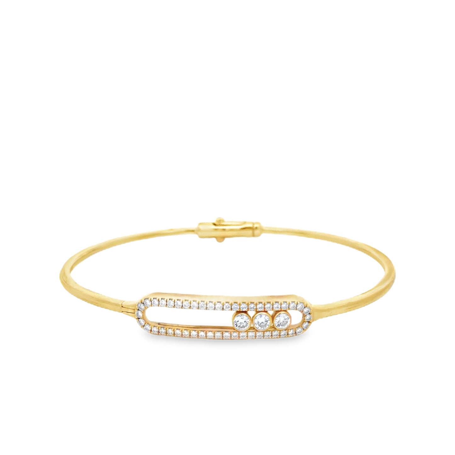 18K Yellow Gold Diamond Bangle Bracelet (0.50ct)