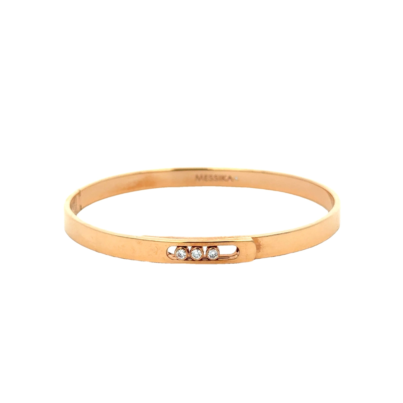 18K Rose Gold Diamond Bangle Bracelet (0.10ct)