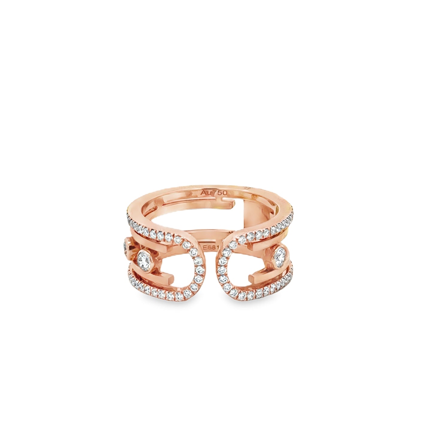 18K Rose Gold Diamond Fashion Rings (0.77ct)