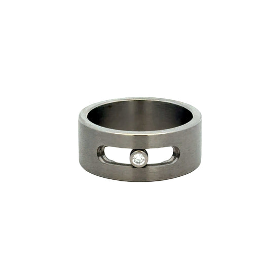 Titanium Diamond Men's Ring (0.08ct)