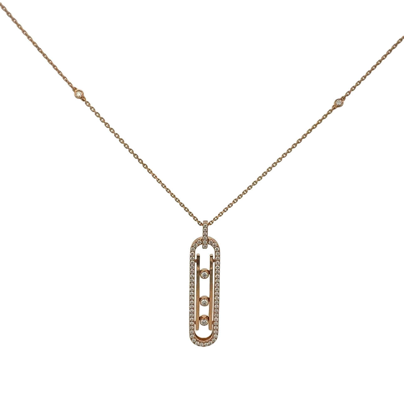 18K Rose Gold and Diamond Necklace (0.73ct)