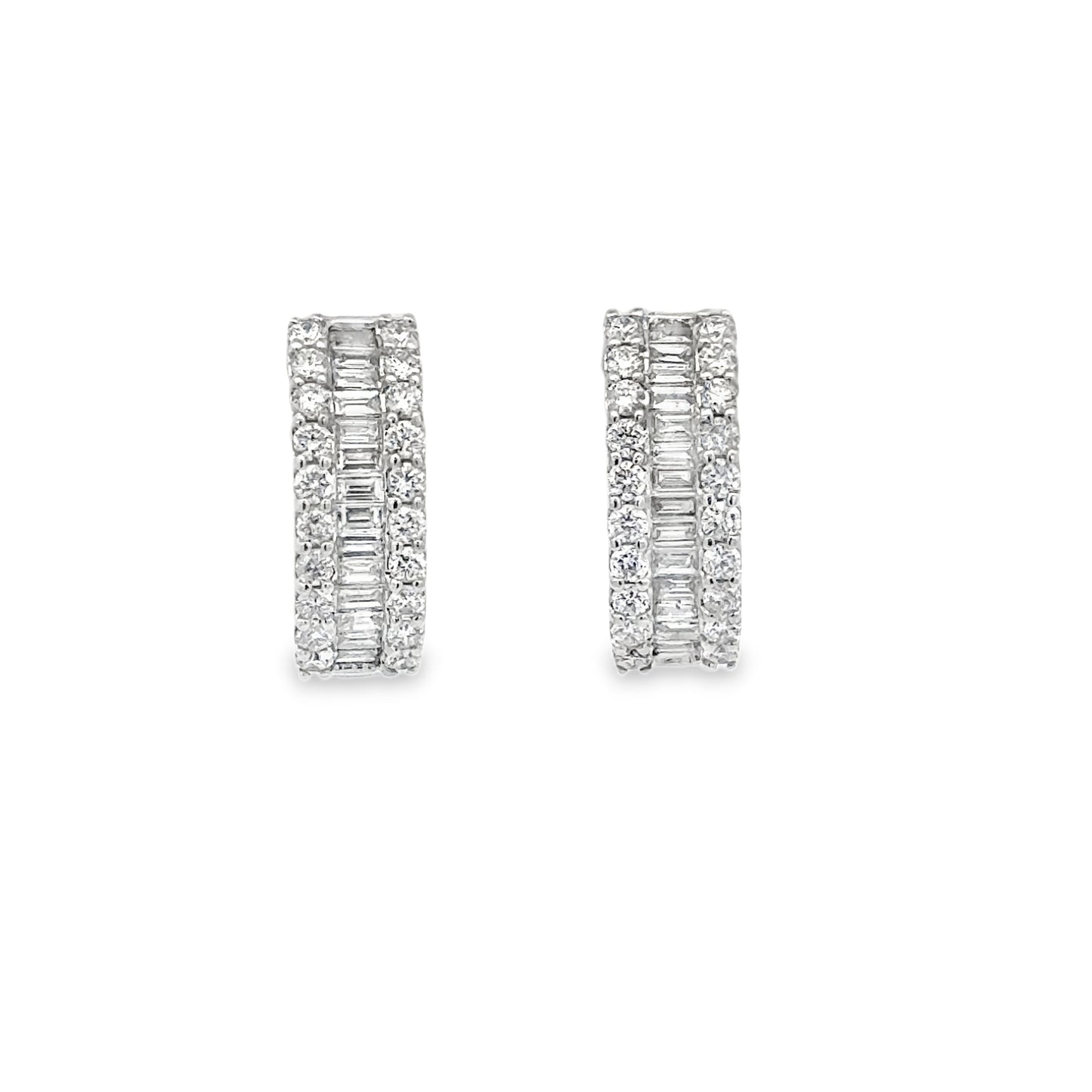 14K White Gold Diamond Hoop Earrings (0.78ct)