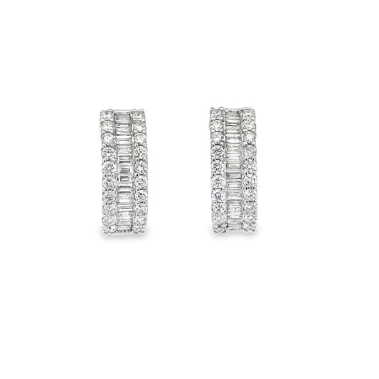 14K White Gold Diamond Hoop Earrings (0.78ct)