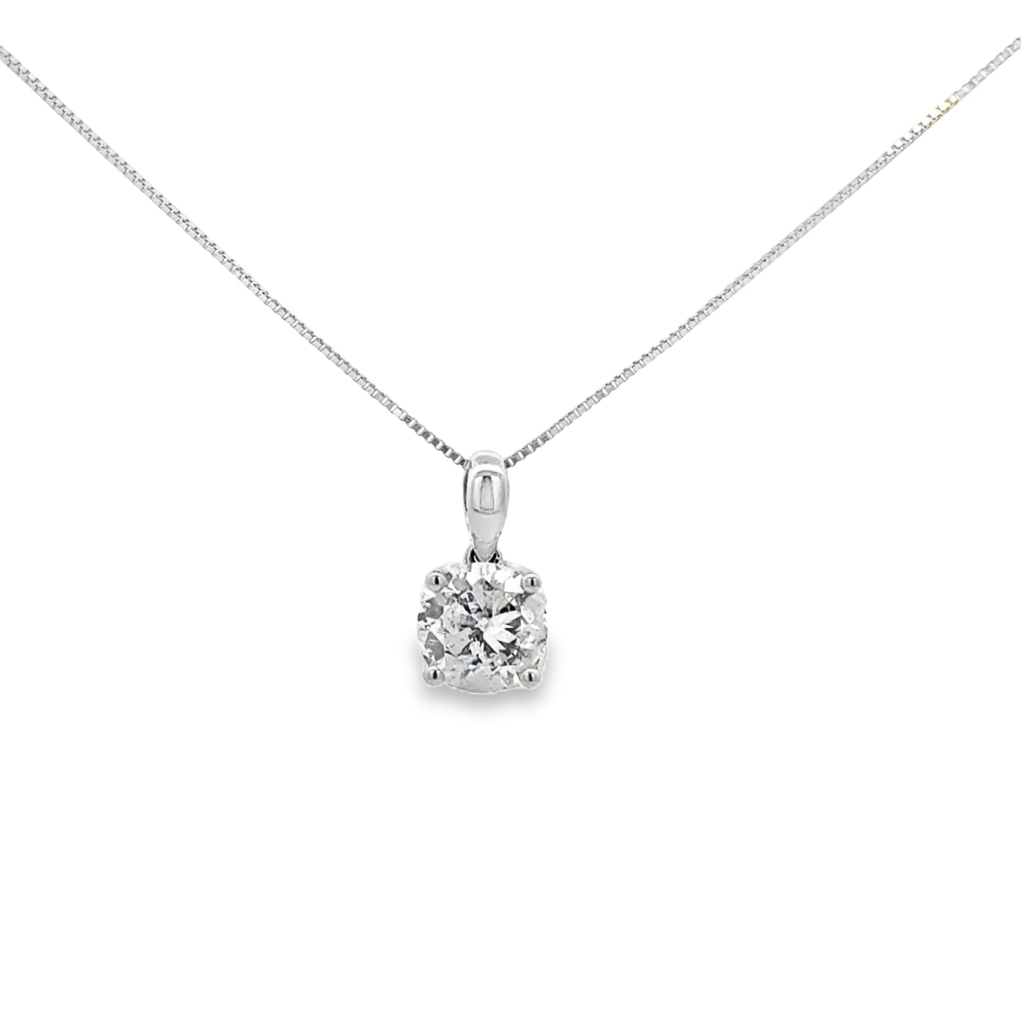18K White Gold Diamond Fashion Necklace 1 Rd: 1.08ct