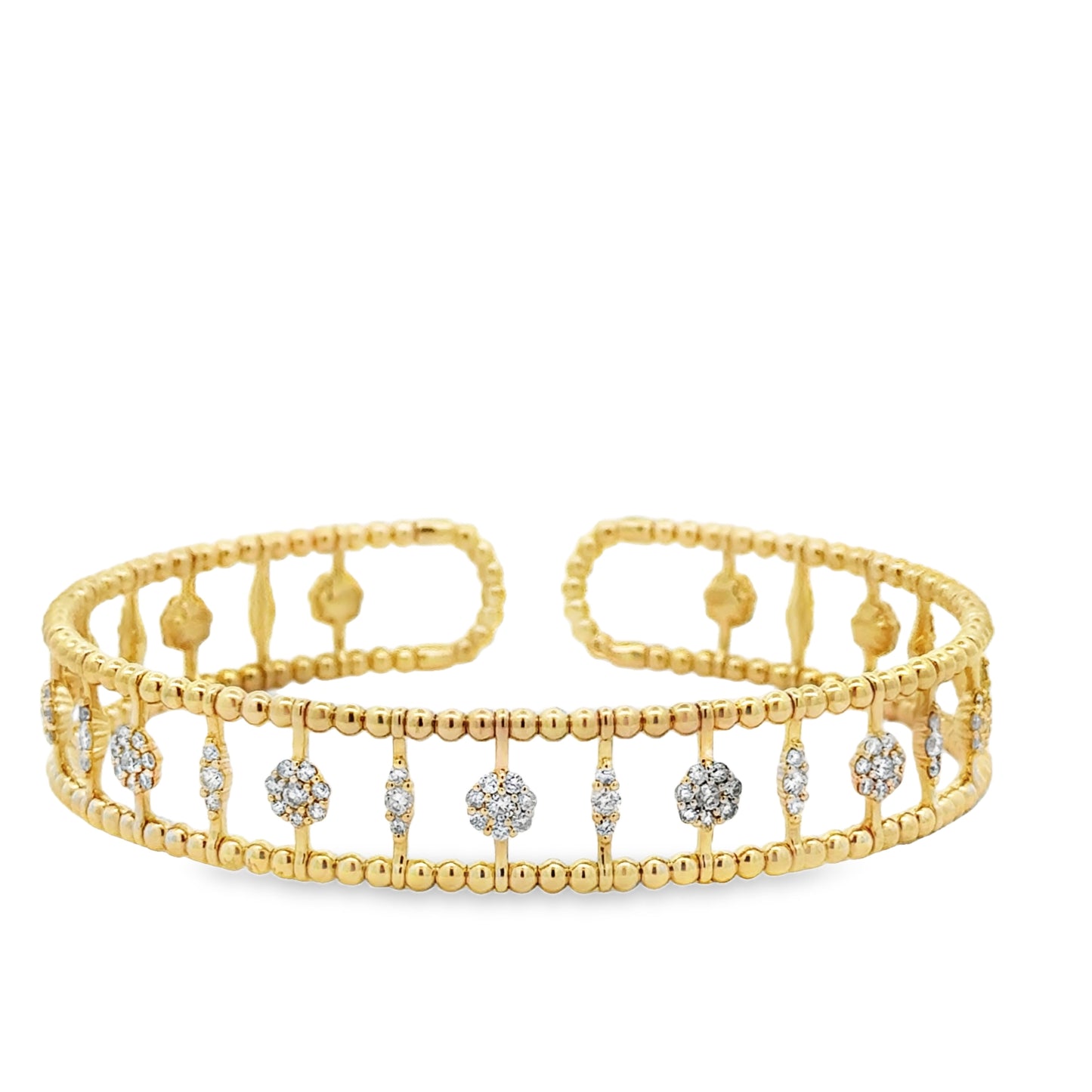 14K Yellow Gold Diamond Cuff Bracelet (1.65ct)