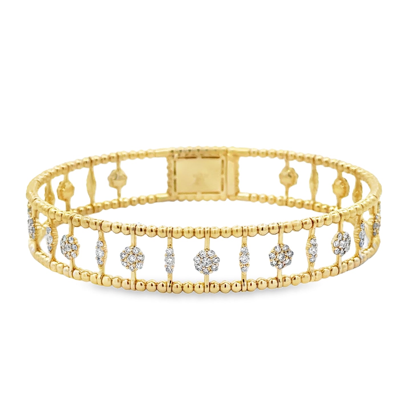 14K Yellow Gold Diamond Bangle Bracelet (1.83ct)