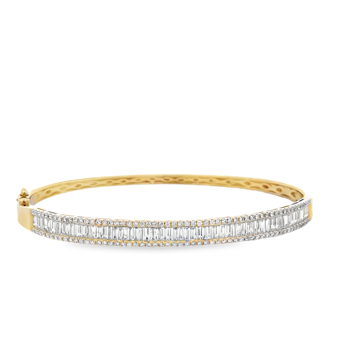 14K Yellow Gold Diamond Bangle Bracelet (1.37ct)