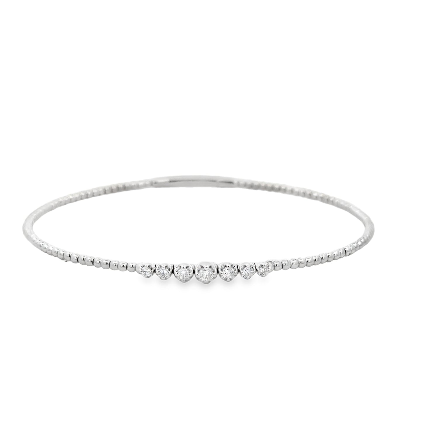 14K White Gold Diamond Bangle Bracelet (0.07ct)