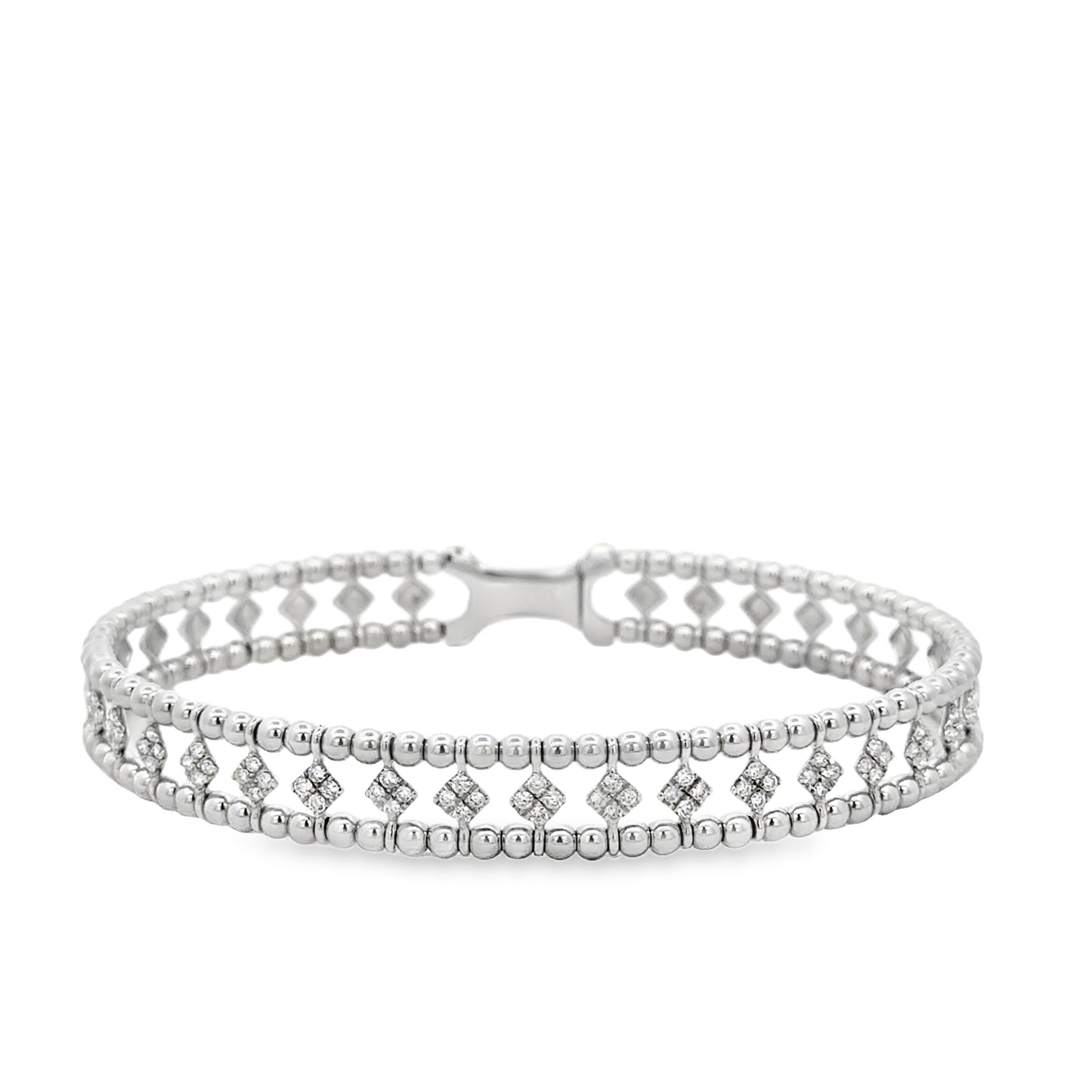 14K White Gold and Diamond Bangle Bracelet (0.51ct)