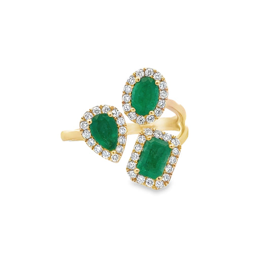 14K Yellow Gold Emerald Fashion Ring