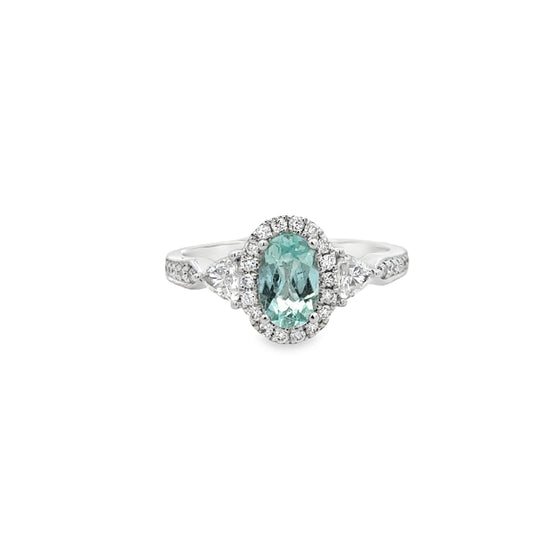 18K White Gold and Paraiba Tourmaline Fashion Ring