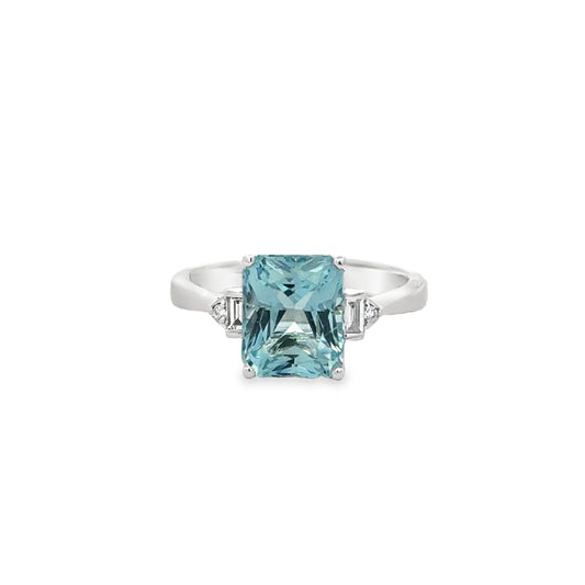 14K White Gold and Aquamarine Fashion Ring (3.17ct)