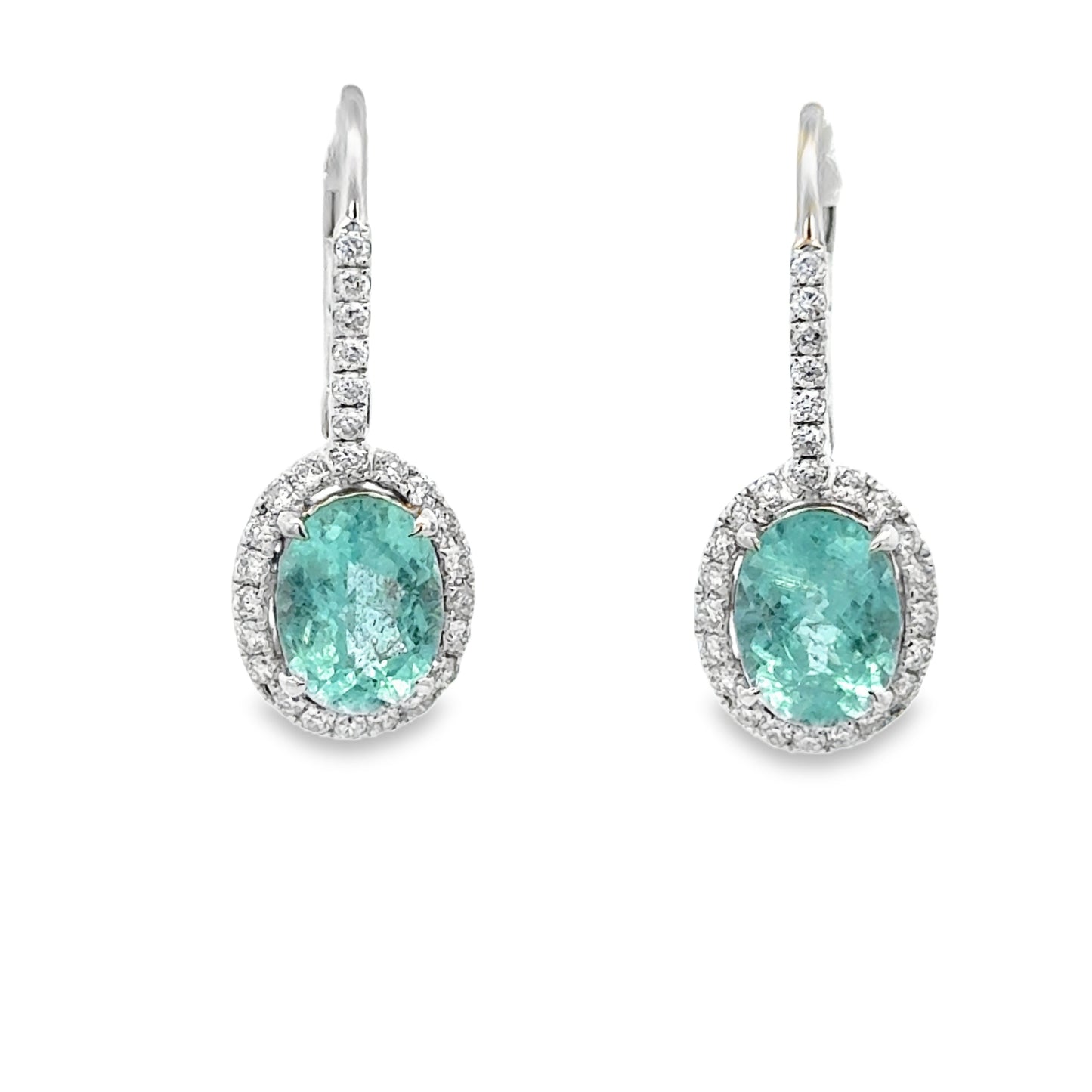 18K White Gold Paraiba Tourmaline Drop Earrings