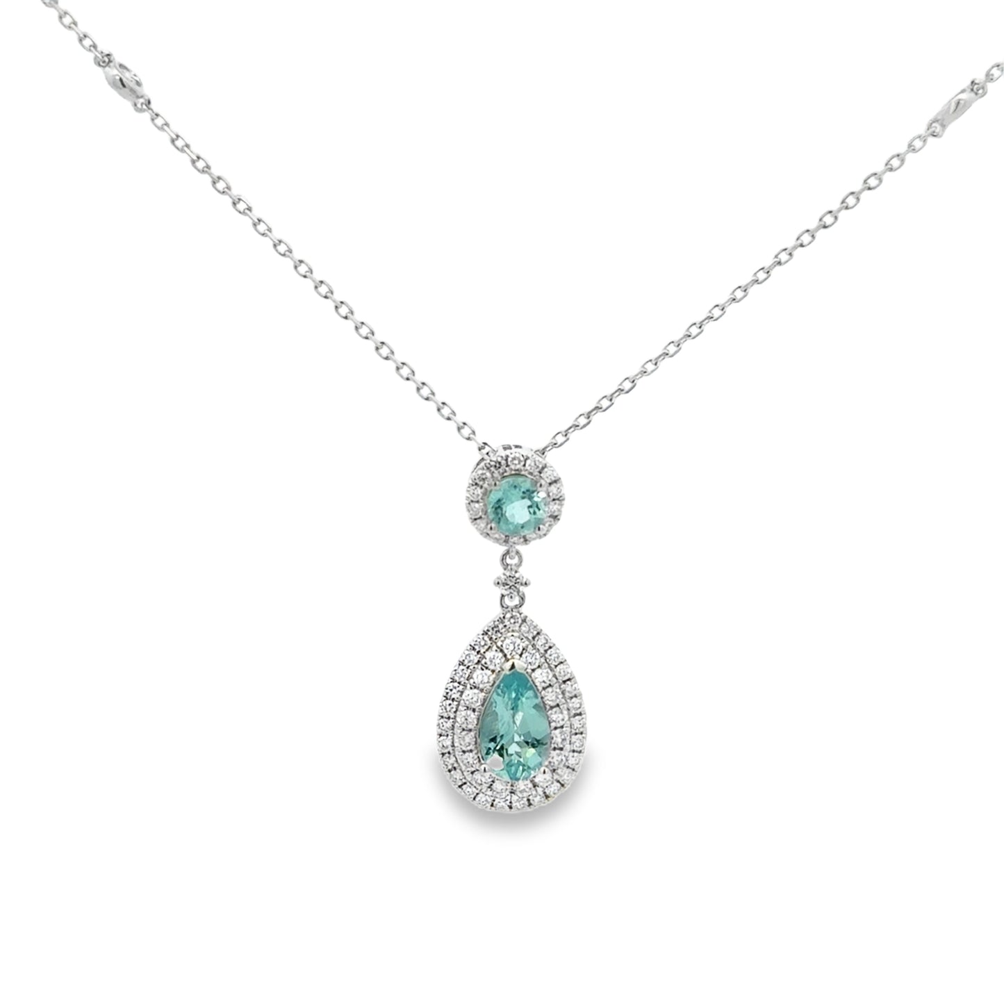 18K White Gold Paraiba Tourmaline Pendant