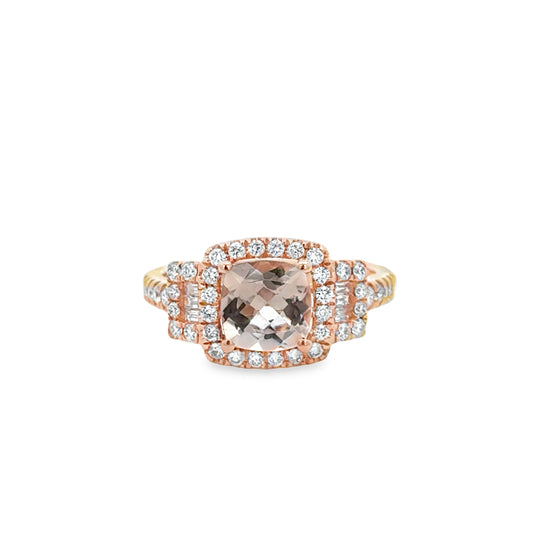 14K Rose Gold Morganite Ring (1.39ct)