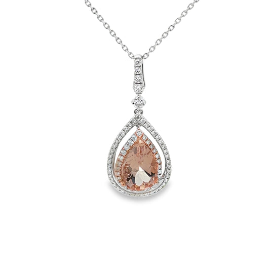 14K Tt Gold Morganite Pendant 1 Mg 1.78ct