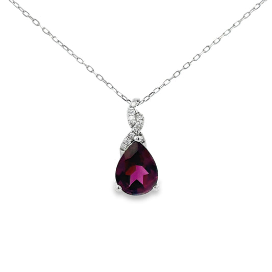 14K White Gold Rodholite-Ri Pendant