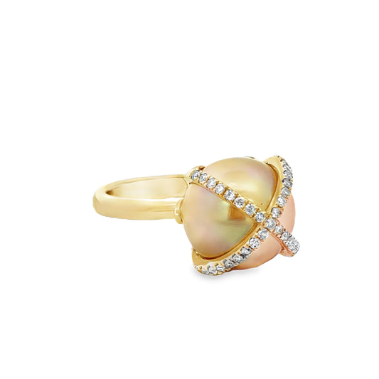 14K Yellow Gold and South Sea Pearl Fashion Ring (1.47ct)