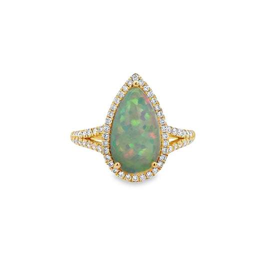 14K Yellow Gold and Ethiopian Opal Fashion Ring (2.18ct)
