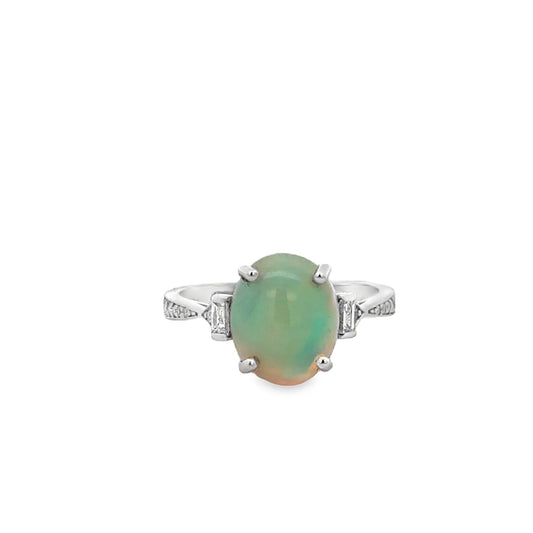 14K White Gold and Ethiopian Opal Fashion Ring (2.64ct)
