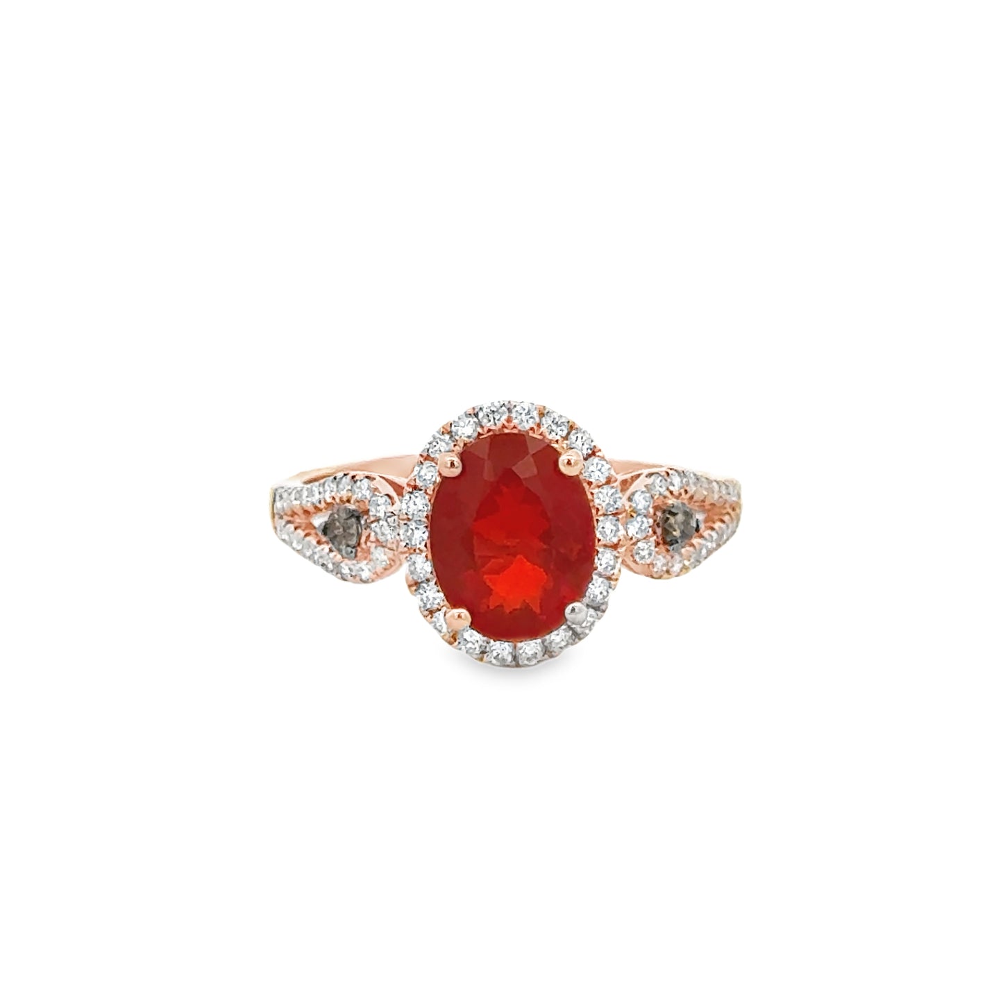 14K Rose Gold Fire Opal Fashion Ring (1.18ct)